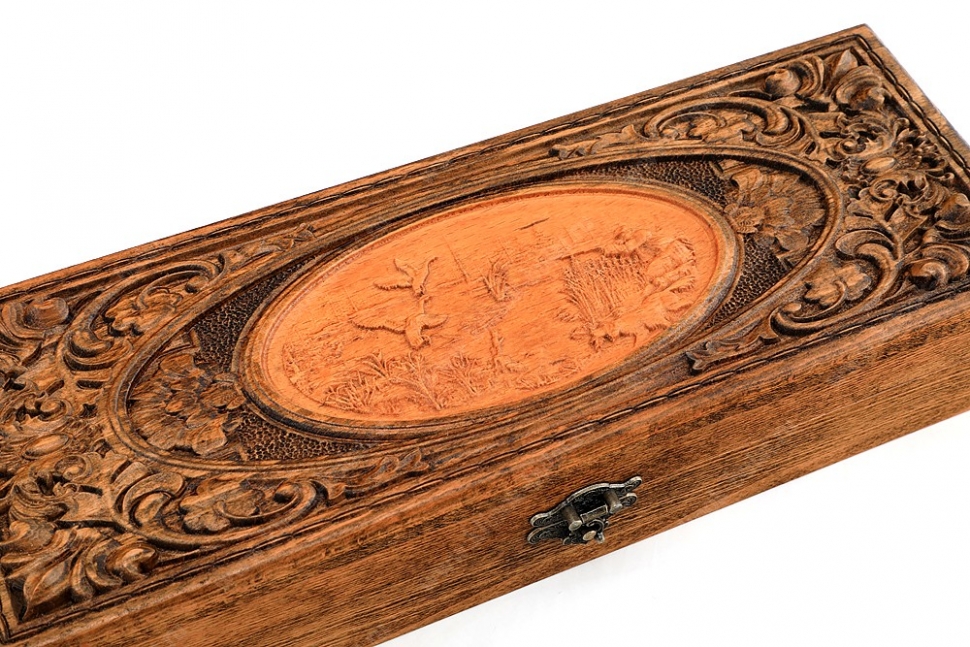 Футляр для ножа №6 (дерево - бук) утиная охота