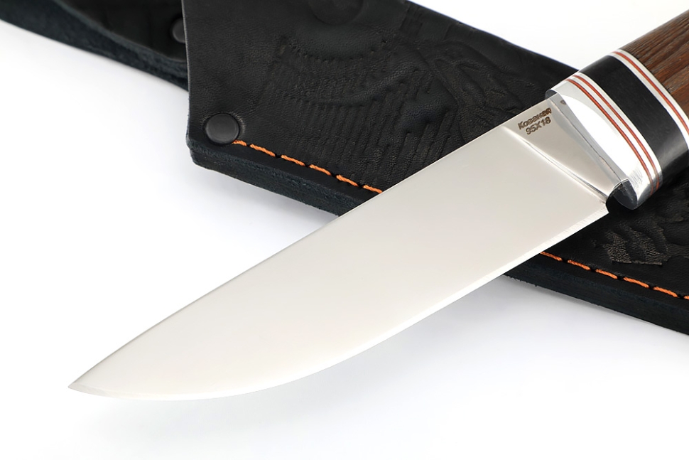 Нож Рысь (95Х18, вставка черный граб, ясень термоциклированный)