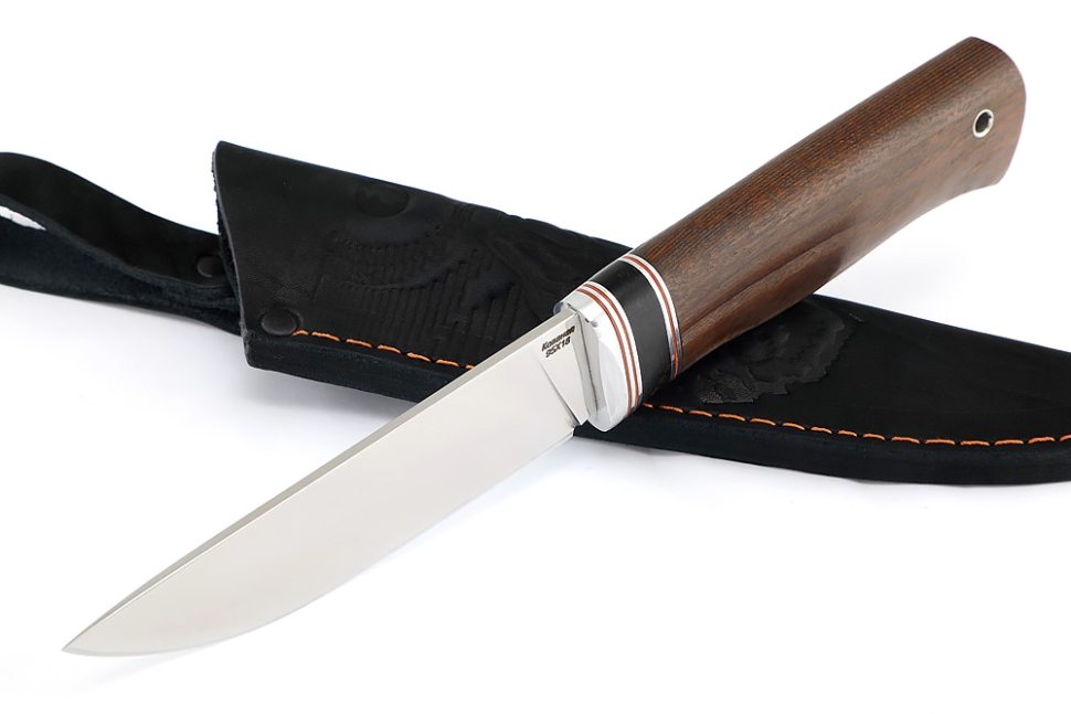 Нож Рысь (95Х18, вставка черный граб, ясень термоциклированный)