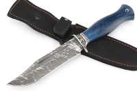 Нож Атака (сталь D2, карельская берёза синяя - мельхиор)