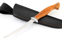 Нож Филейный малый (узкий, 95Х18, карельская береза янтарная)