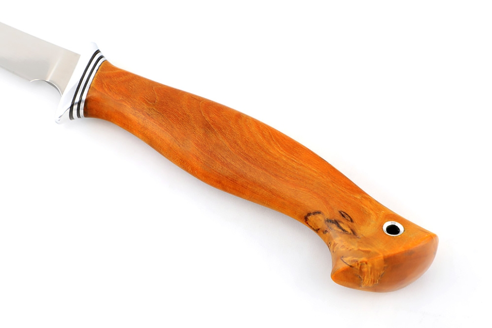 Нож Филейный малый (узкий, 95Х18, карельская береза янтарная)