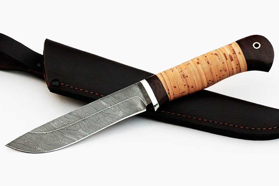 Нож Сокол (дамаск, береста)