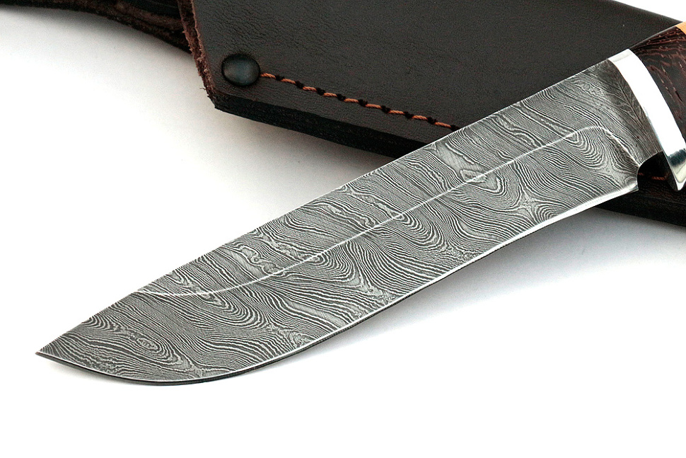 Нож Сокол (дамаск, береста)
