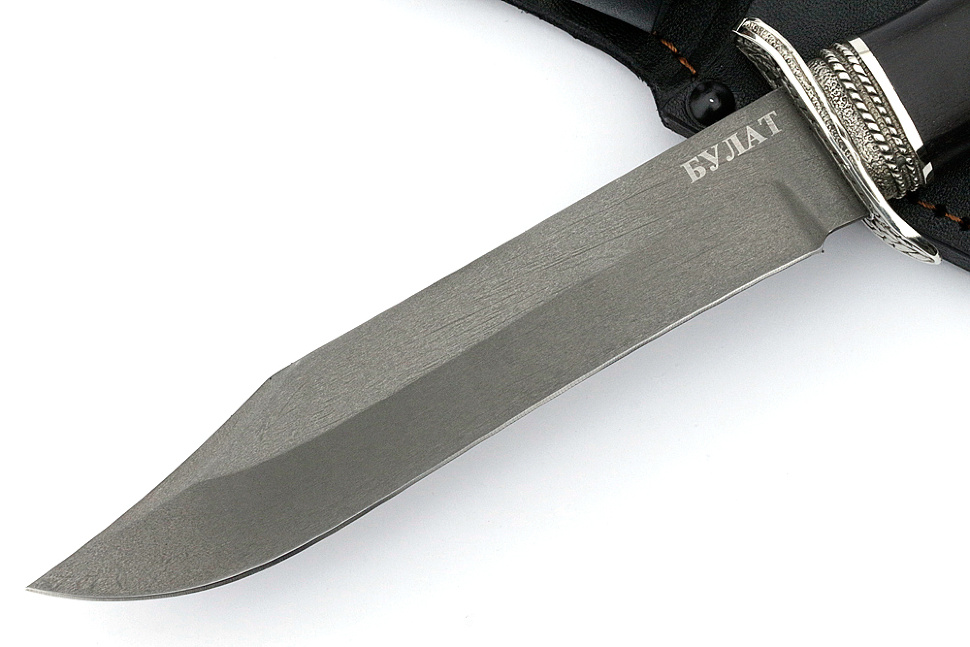 Нож Гладиатор (булат, чёрный граб - мельхиор)