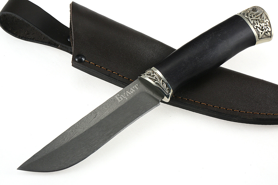 Нож Соболь (булат, черный граб- мельхиор)