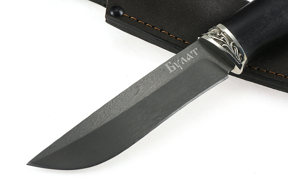 Нож Соболь (булат, черный граб- мельхиор)