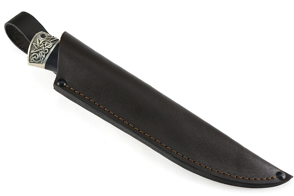 Нож Соболь (булат, черный граб- мельхиор)