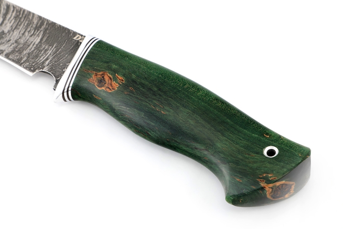 Нож Флагман (D2, карельская берёза зеленая)