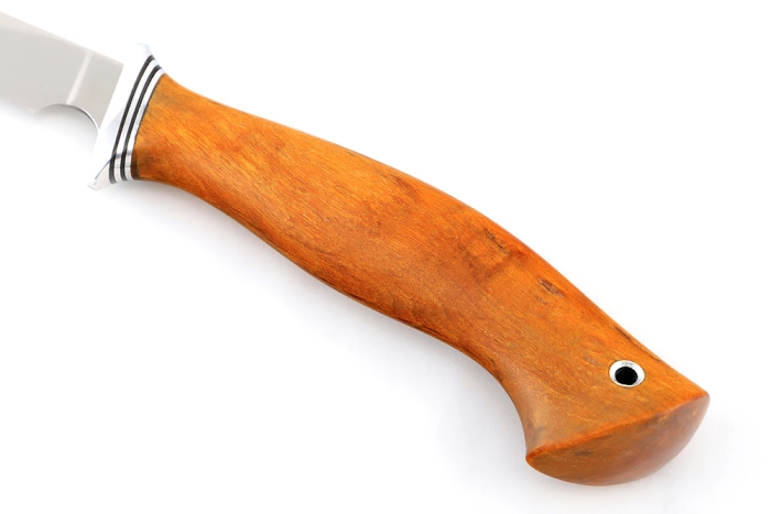 Нож Филейный средний (узкий, 95Х18, карельская береза янтарная)