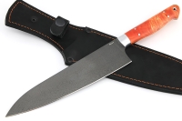 Нож Шеф большой (булат, рукоять дюраль - карельская береза стабилизированная) цельнометаллический