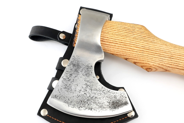 Топор большой №1 (сплав УГЛЕРОД+ХВГ, рукоять - ясень+кожа)