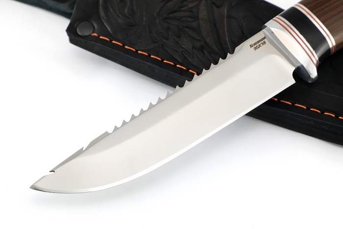 Нож Судак малый (95Х18, вставка черный граб, ясень термоциклированный)