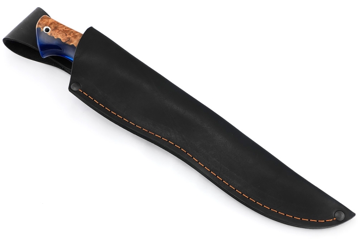 Нож Филейный средний (х12МФ, рукоять гибрид- карельская береза акрил синий)