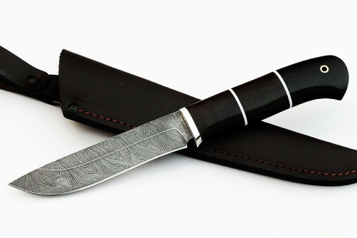 Нож Сокол (дамаск, чёрный граб) 