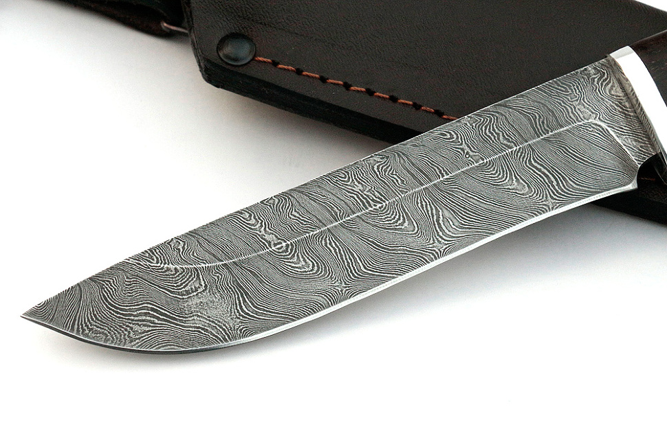 Нож Сокол (дамаск, чёрный граб)