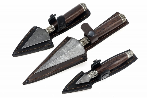 Набор ножей для просфоры (дамаск, венге, мельхиор)