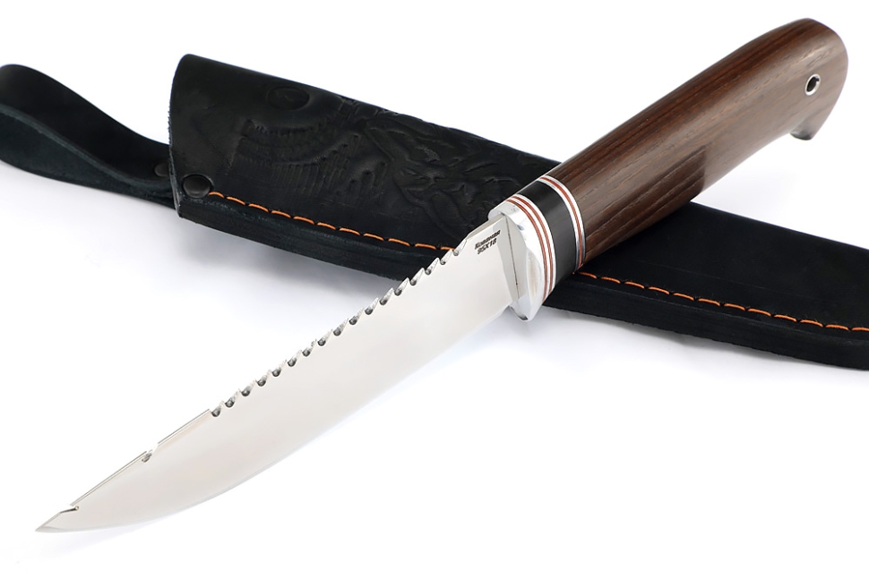 Нож Судак большой (95х18, вставка черный граб, ясень термоциклированный)