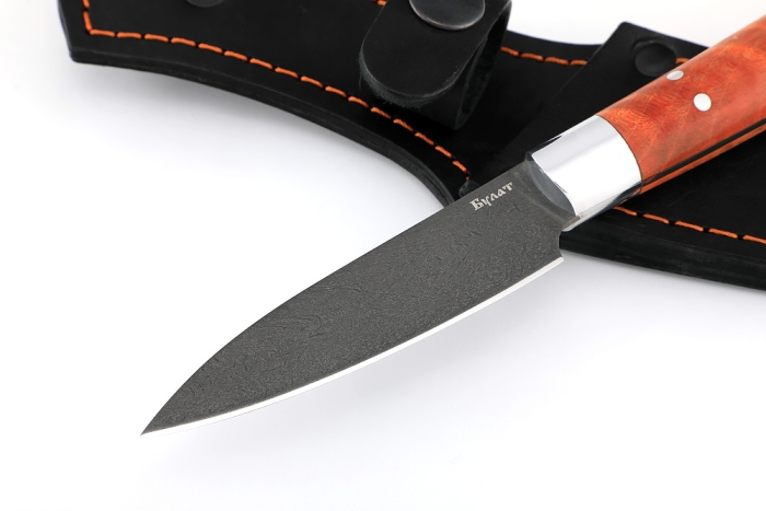 Нож Шеф малый - овощной (булат, цельнометаллический; рукоять - карельская береза)