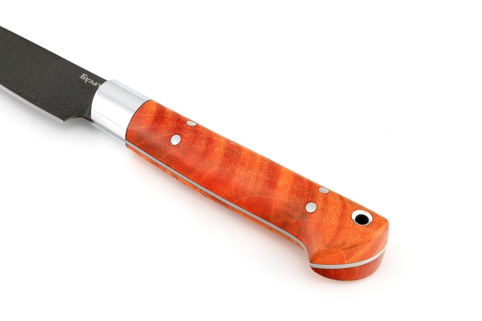 Нож Шеф малый - овощной (булат, цельнометаллический; рукоять - карельская береза)