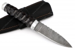 Нож Скин-Ду (дамаск, чёрный граб - дюраль) рукоять обточена под камень - Нож Скин-Ду 