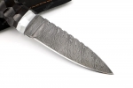 Нож Скин-Ду (дамаск, чёрный граб - дюраль) рукоять обточена под камень - Шотландский нож Скин-Ду