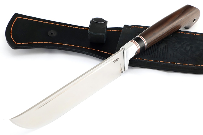 Нож Узбек-2 (95х18, вставка черный граб, ясень термоциклированный)