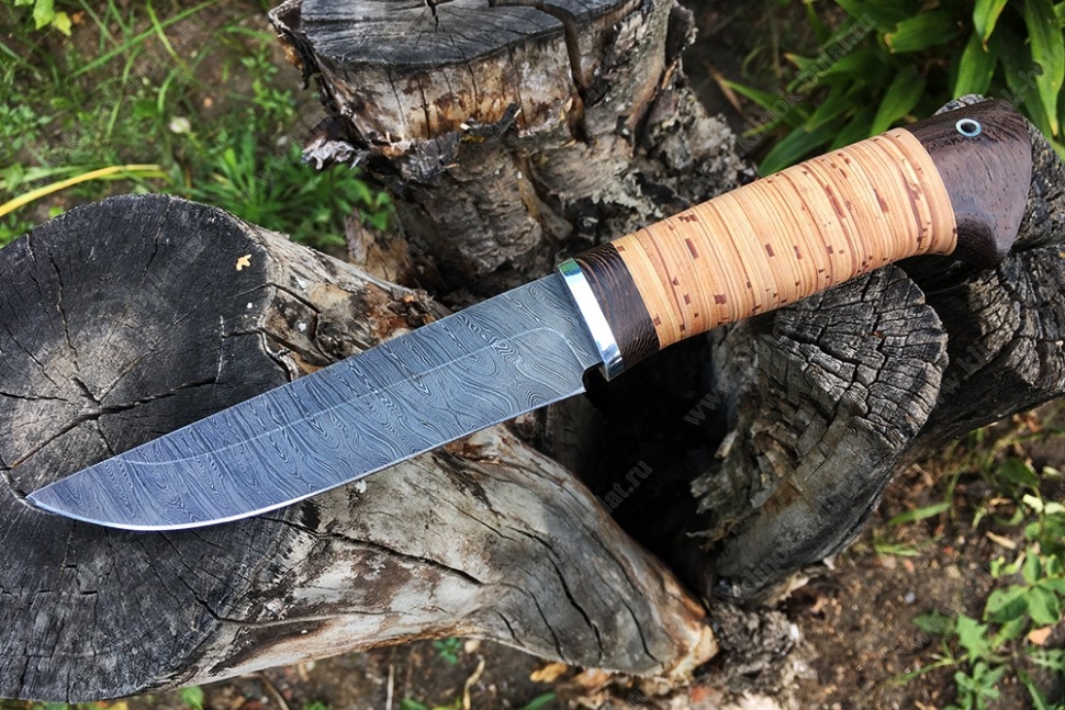 Нож Стрела (дамаск, береста)