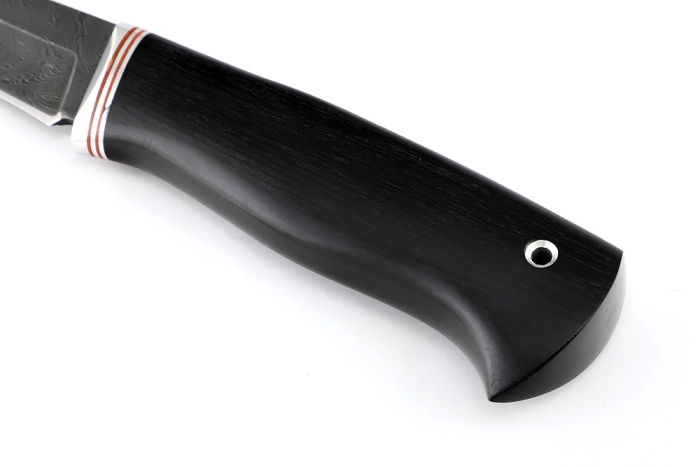 Нож Соболь (дамаск, чёрный граб)