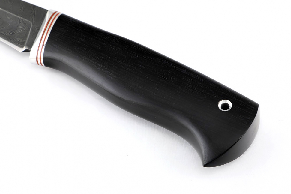 Нож Соболь (дамаск, чёрный граб)