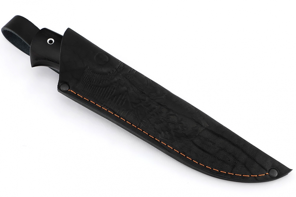 Нож Соболь (дамаск, чёрный граб)