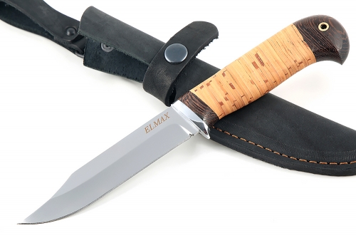 Нож Лиса (порошковая сталь ELMAX, береста) 