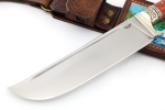Нож Узбек-2 (S390, падук, резная рукоять, инкрустация) формованные ножны - Нож Узбек-2 (S390, падук, резная рукоять, инкрустация) формованные ножны