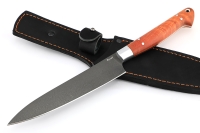 Нож Шеф средний (булат, рукоять - карельская береза) цельнометаллический
