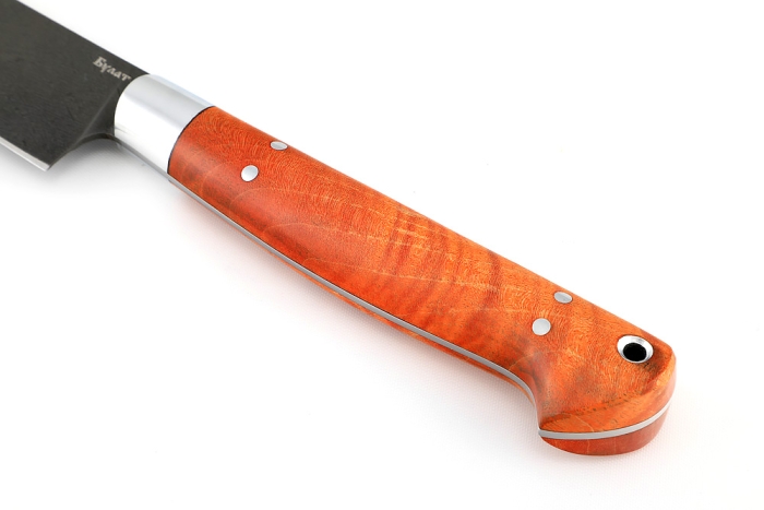 Нож Шеф средний (булат, рукоять - карельская береза) цельнометаллический