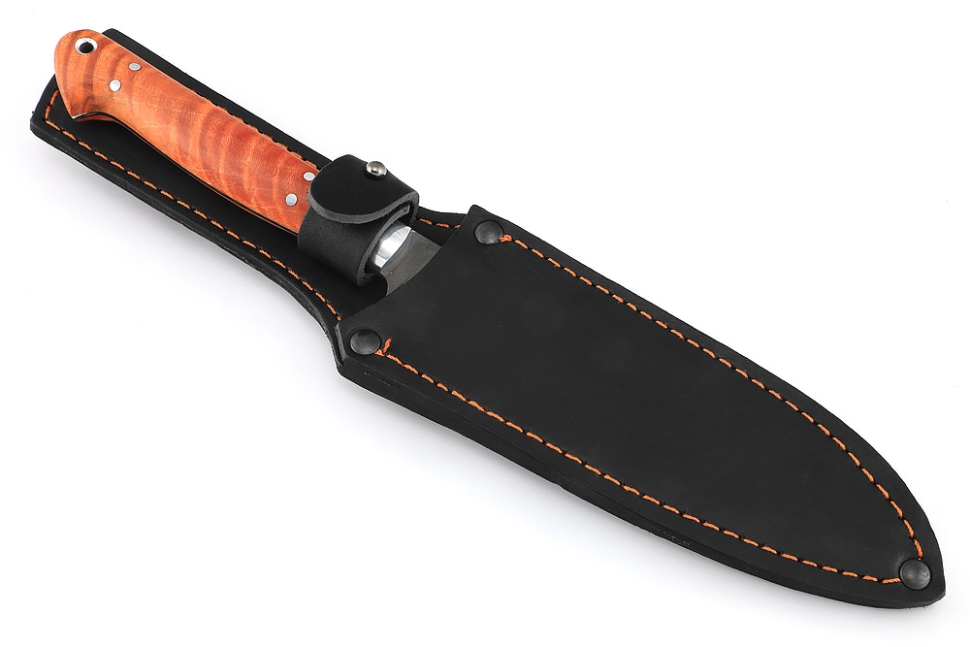 Нож Шеф средний (булат, рукоять - карельская береза) цельнометаллический