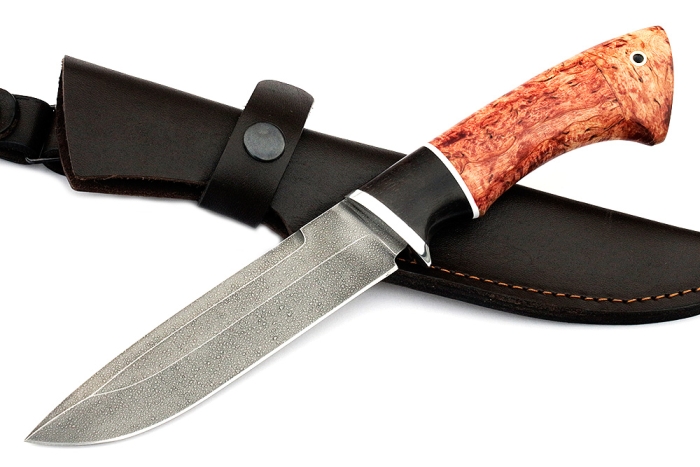 Нож Скат (ХВ5-Алмазка, карельская берёза)