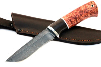 Нож Соболь (дамаск, карельская берёза)