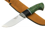 Нож Барсук (S390, зелёная стабилизированная карельская берёза - мельхиор) наборная рукоять - Нож Барсук (S390, зелёная стабилизированная карельская берёза - мельхиор) наборная рукоять