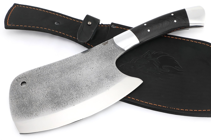 Топорик охотничий (сталь 95х18 со следами ковки, рукоять - чёрный граб с дюралью) цельнометаллический