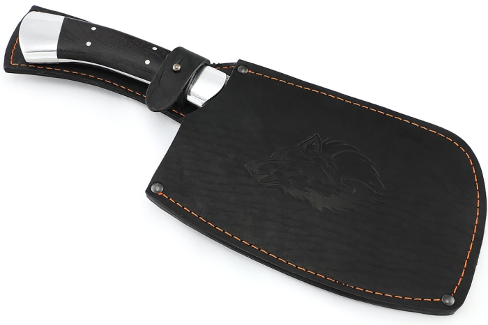 Топорик охотничий (сталь 95х18 со следами ковки, рукоять - чёрный граб с дюралью) цельнометаллический