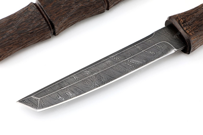 Нож Самурай (дамаск, венге, деревянные ножны) бамбуковая палочка на подставке