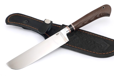 Нож Узбек (95х18, вставка черный граб, ясень термоциклированный)