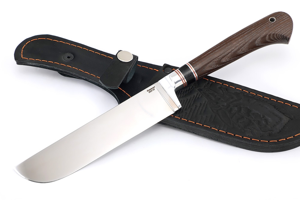 Нож Узбек (95х18, вставка черный граб, ясень термоциклированный)