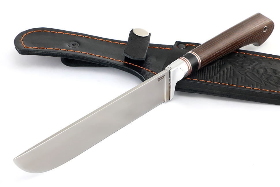 Нож Узбек (95х18, вставка черный граб, ясень термоциклированный)