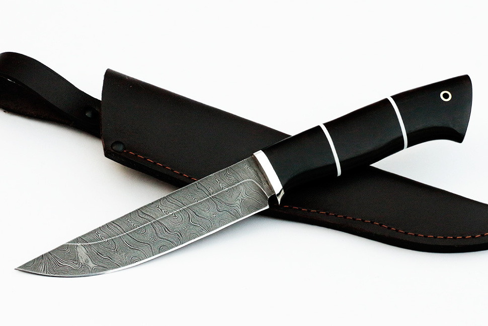 Нож Стрела (дамаск, чёрный граб)