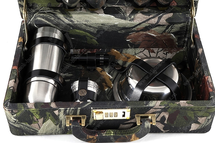 Подарочный набор Походный (кейс обтянутый камуфляжной тканью)