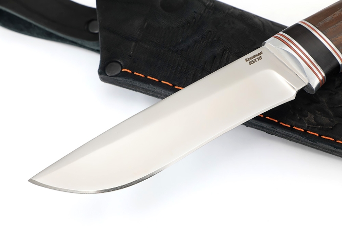 Нож Соболь (95Х18, вставка черный граб, ясень термоциклированный)