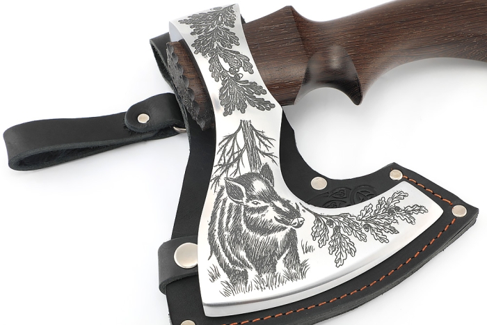 Топор Оберег (композитный сплав У10+ХВГ, художественная гравировка, рукоять - венге)