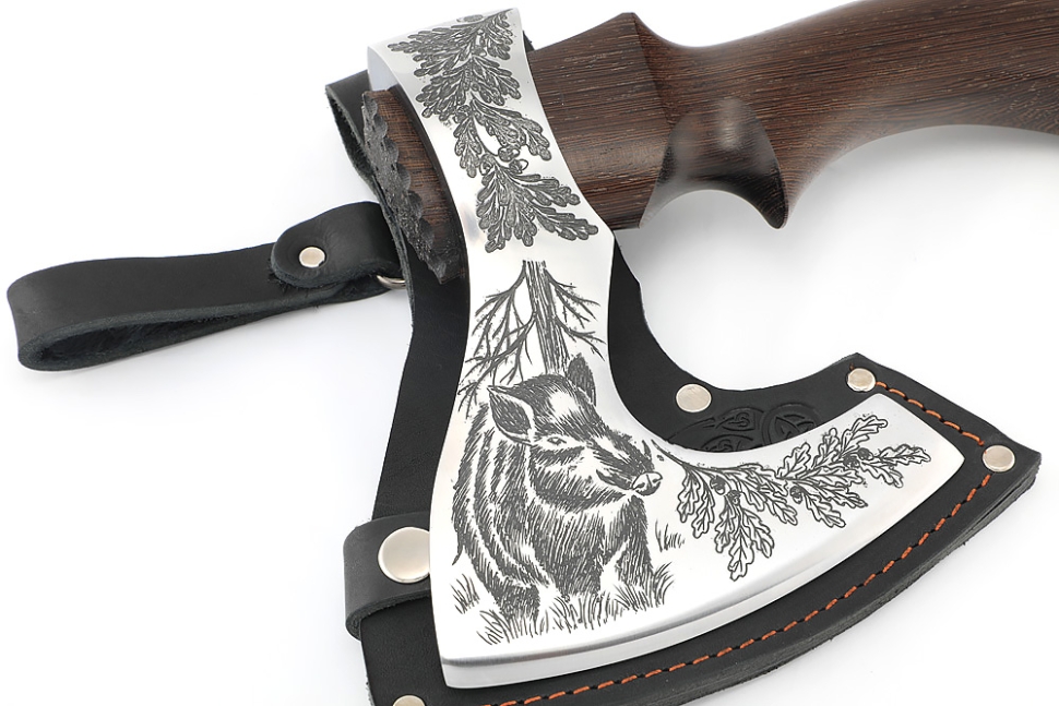 Топор Оберег (композитный сплав У10+ХВГ, художественная гравировка, рукоять - венге)